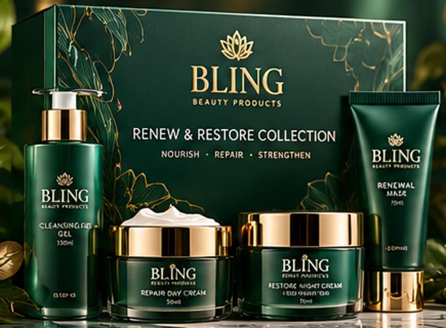 Renew & Restore Collection packaging detail from the same design concept